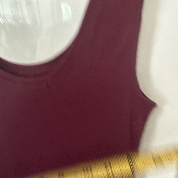 Burgundy Bodycon Dress Ribbed Tank Womens Large NWT - Picture 10 of 11